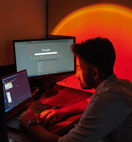 Engineer at workstation